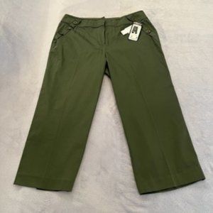 Larry Levine Stretch Crop Pants 12 Color NOA Olive Oil (NWT)